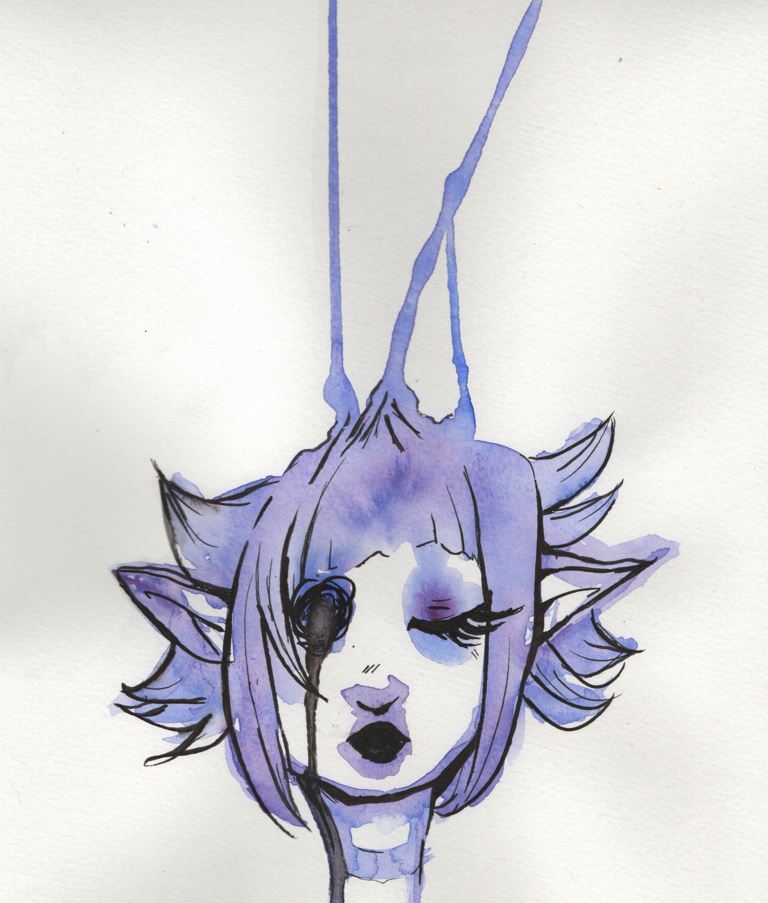 Melancholy Elf – Live Watercolor Artwork