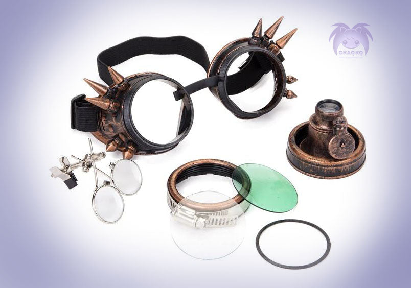 Gafas Steampunk,Steampunk Goggles Mujeres Hombres Adultos  Coloreados,Cosplay de lujo ocular de esti Zulema Gafas Steampunk