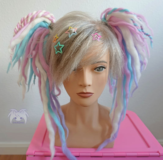 Two dreadlocks pastel color