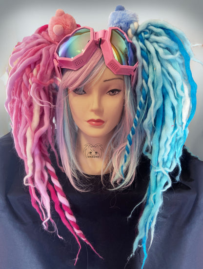 Dreadlocks Wig Sweet Pink Blue