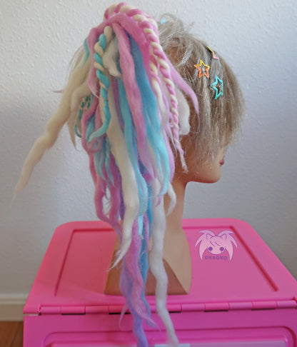 Two dreadlocks pastel color