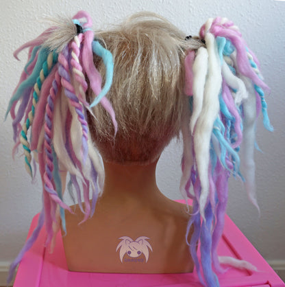 Two dreadlocks pastel color