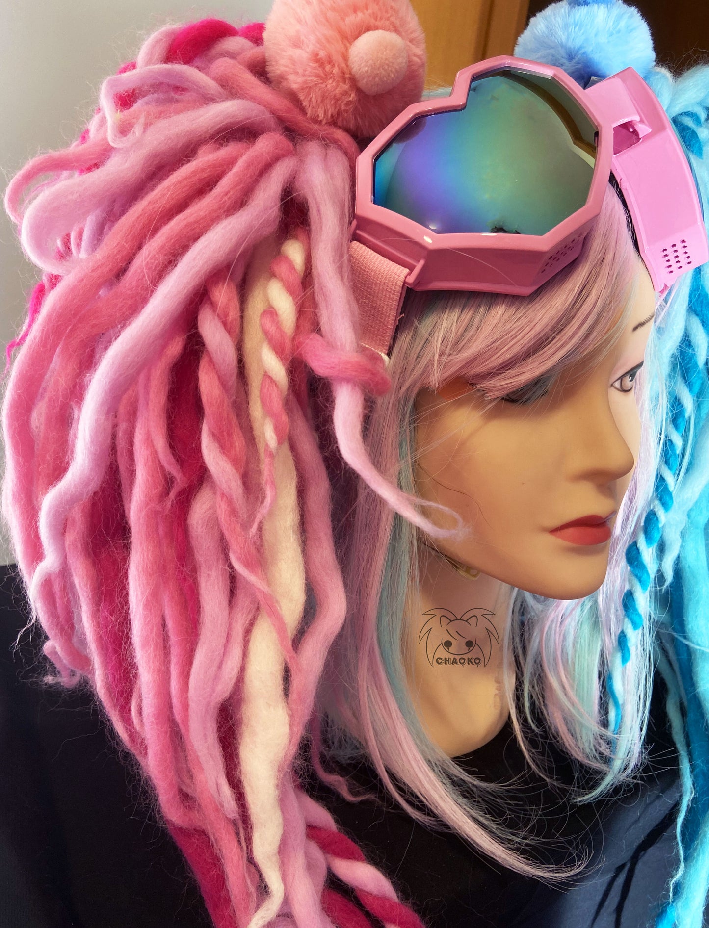 Dreadlocks Wig Sweet Pink Blue
