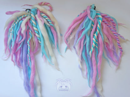 Two dreadlocks pastel color